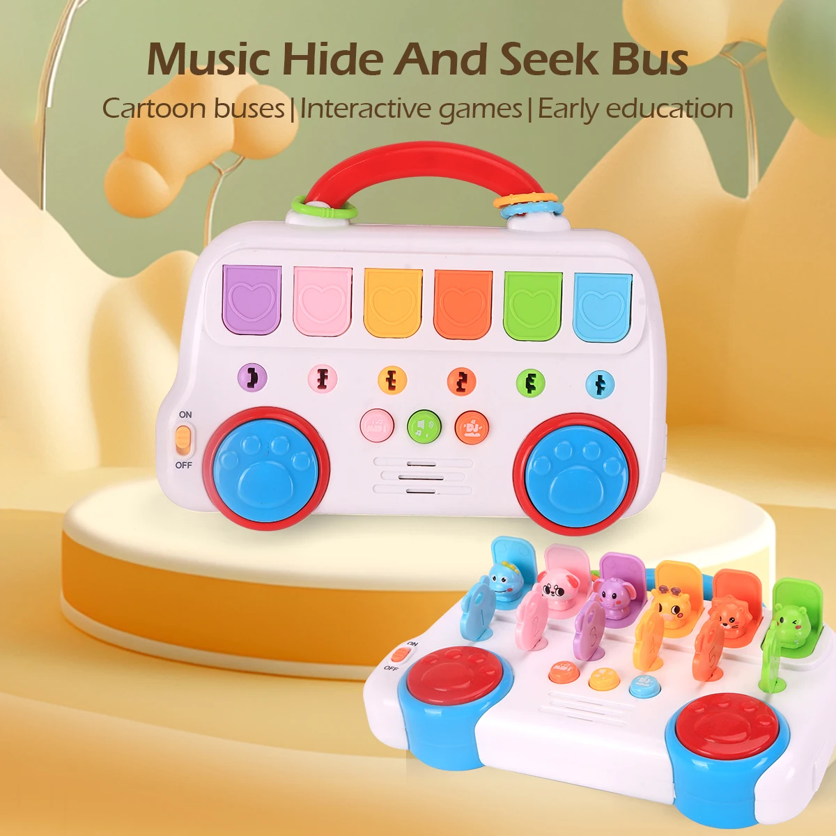 

Upgrade baby Pop Up Toy Montessori Fine Motor Skill Training Press Pull Click Animal Car Button Educational Toys For Infant