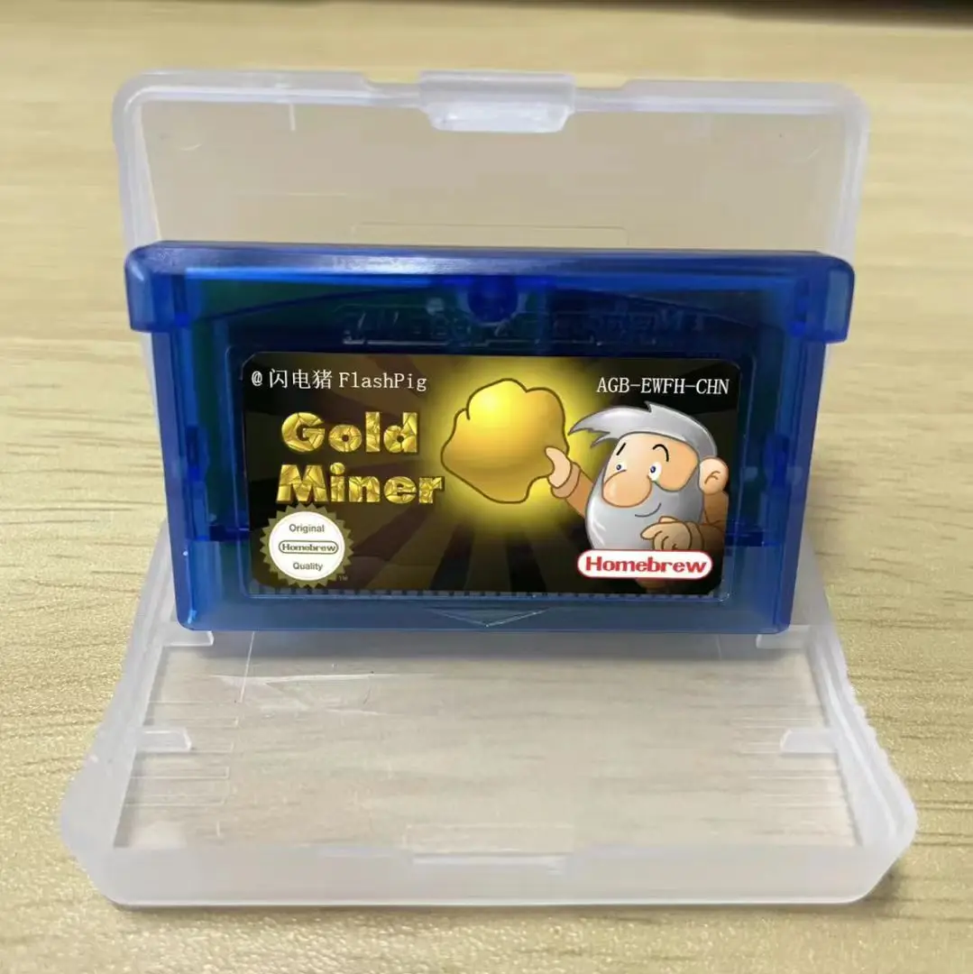 Homebrew GBA Game Golden Miner Cartridge Retro Game Card Classic Game 