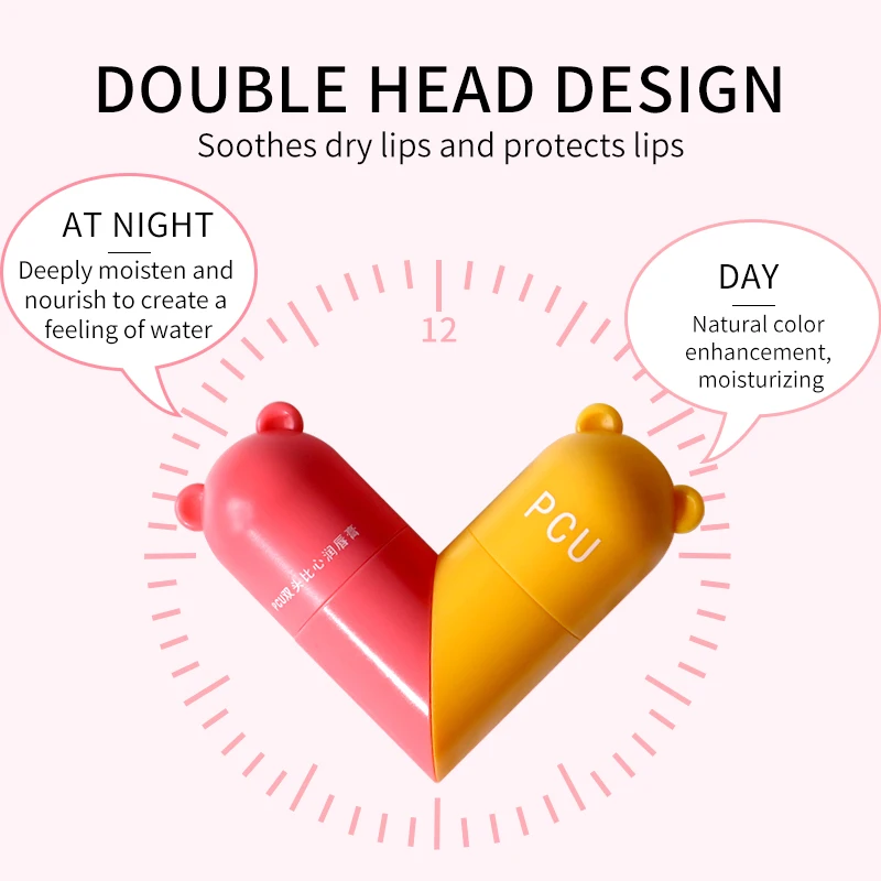 Cute Nourish Double Ended balsamo per le labbra rossetto umidità non grassa riduce la fodera per le labbra balsamo per le labbra professionale