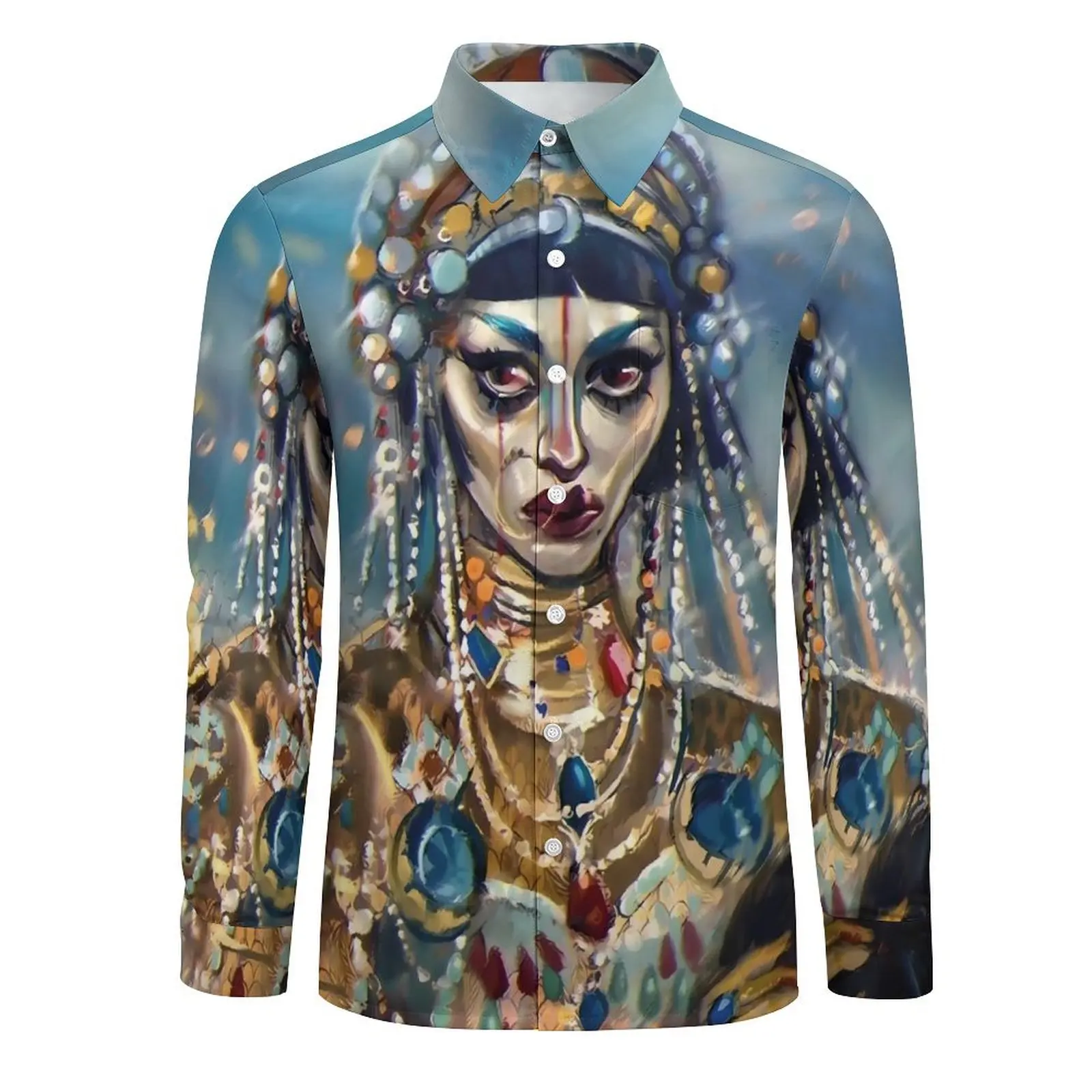 Jibaro Casual Shirt Man Love Death Robots Korean Fashion Shirt Spring Loose Blouse Long Sleeve Custom Oversized Clothes