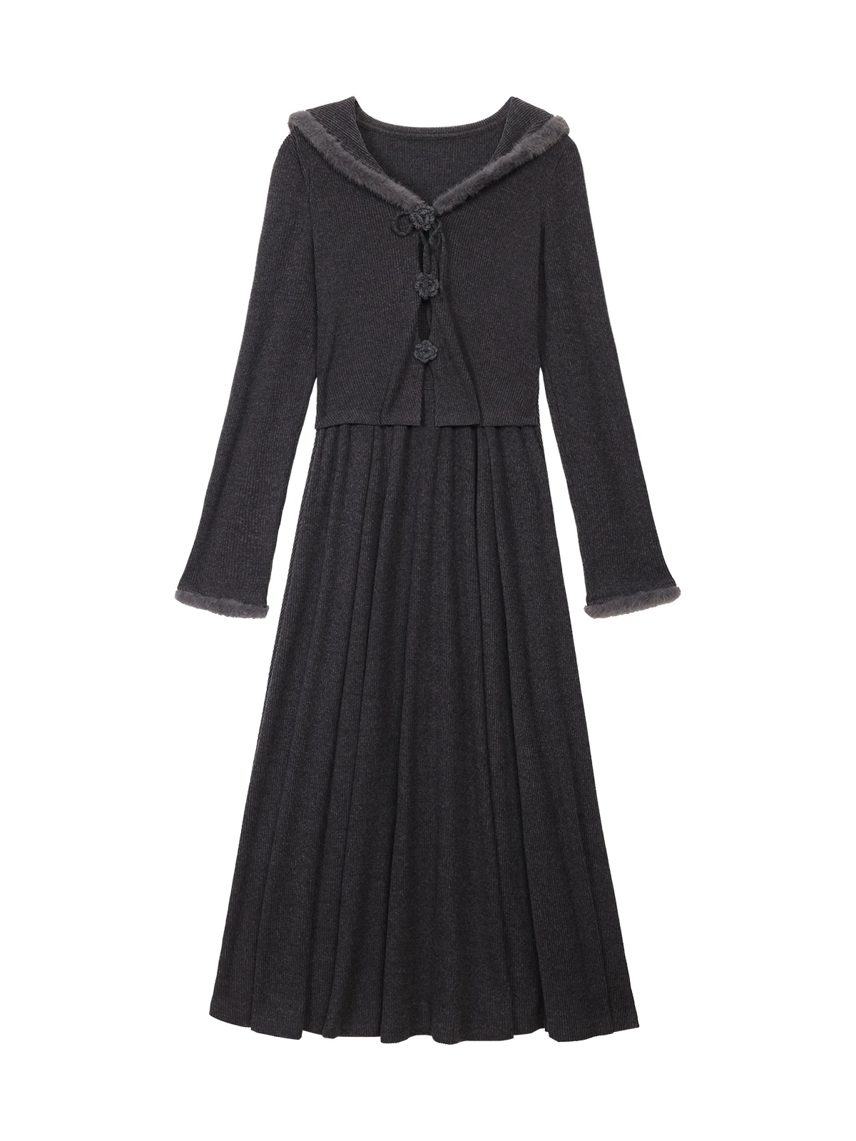 

Женское платье с воротником-стойкой, приталенное, осенне-зимнее, с длинным рукавом, во французском стиле, модное, повседневное, цельное