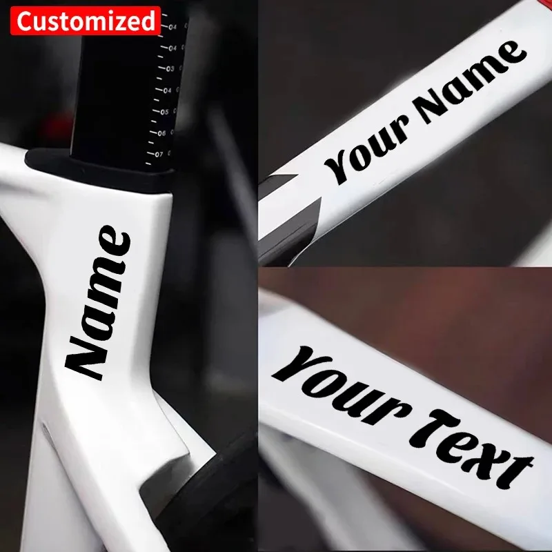 1PC Custom Bicycle Stickers Frame Waterproof Vinyl Decals DIY Motorcycle Helmet Fuel Tank MTB Bike Top Tube Personalized Decors