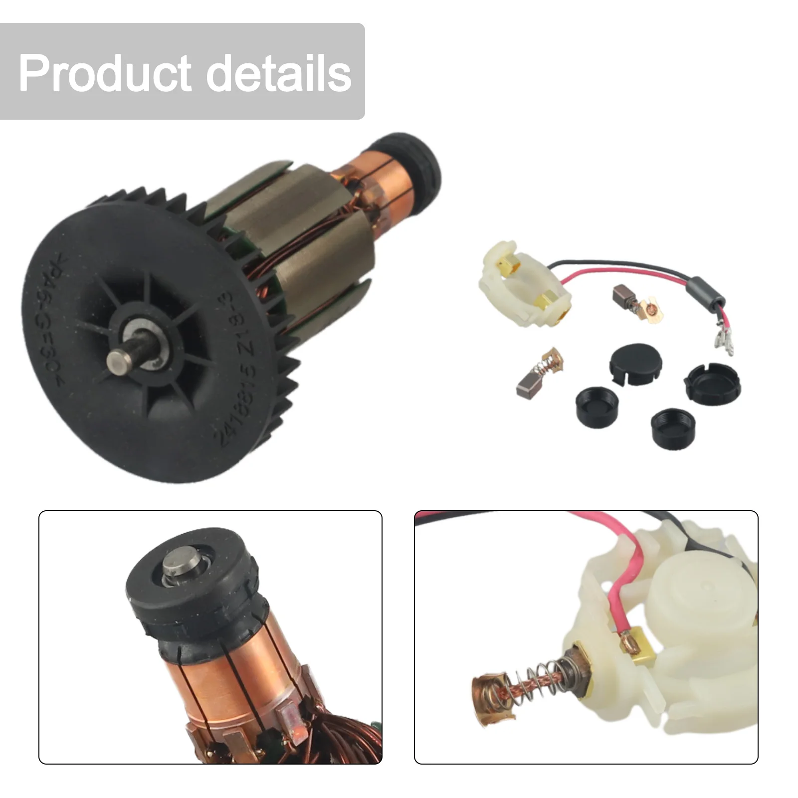 /Carbon /Brush /Holder Armature Set With Covers For BGA450 BGA452 DGA452 GA400 BGA402 Angle Grinder Power Tool Parts