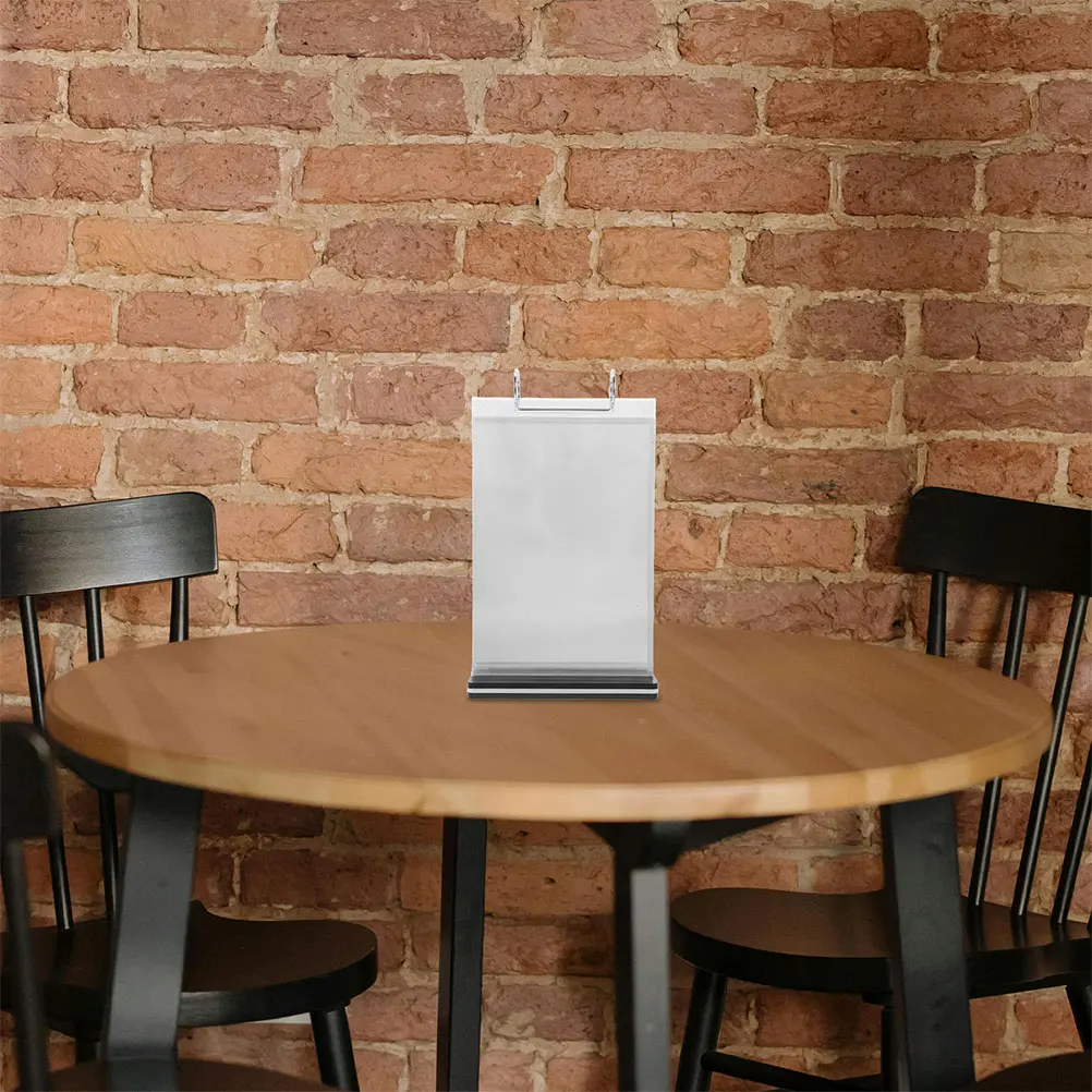 

2Pcs Menu Display Stand Acrylic Multi-page Flip Holder for Table Bar Restaurant Table Menu Flip Desk Document