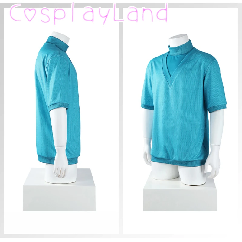 Film Cosplay Blue Steve Cosplay Kostuum Stretch Korte Mouw T-shirt Zomer Mannen Top Kostuums Halloween Comic Con Pak Plus Size