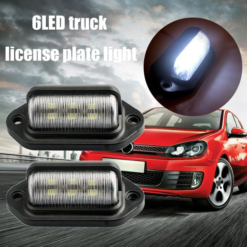 

2Pcs LED Car License Number Plate Light For SUV Truck Trailer Van Tag Step Lamp White Bulbs Car Products License Plate Lights