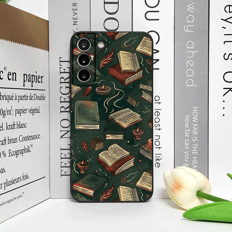 Vintage Skull Flower Bookshelf Painted Phone Case for Huawei Nova 13 12 11 Pro 10 SE Mate 40 Pro Plus 50 P60 P50 P40 Soft Cover