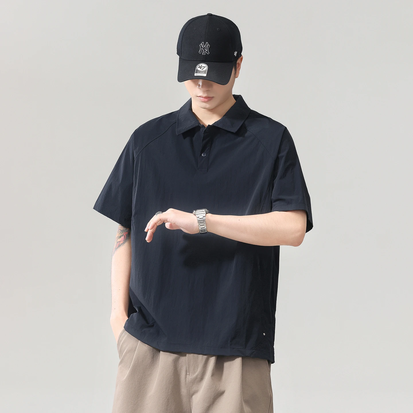 Cityboy Summer T-shirt Men Loose Casual Outdoor Quick Dry Short Sleeve Pullover Tees Shirts Japanese Streetwear Fashion Tshirt