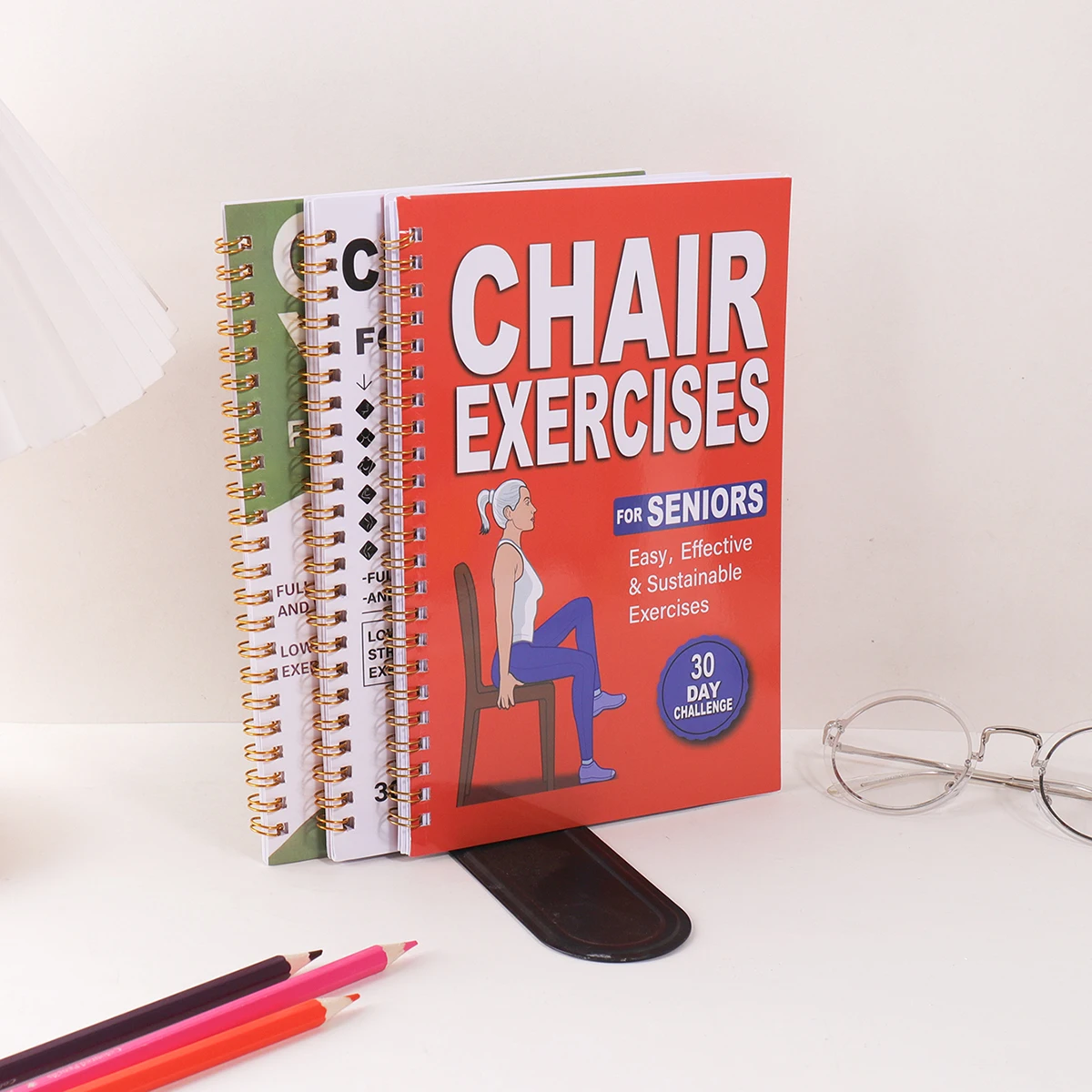 

30 Day Chair Yoga Guide Weight Loss Muscle Strength Flexibility Beginner Seated Workout Book for Seniors & Adults