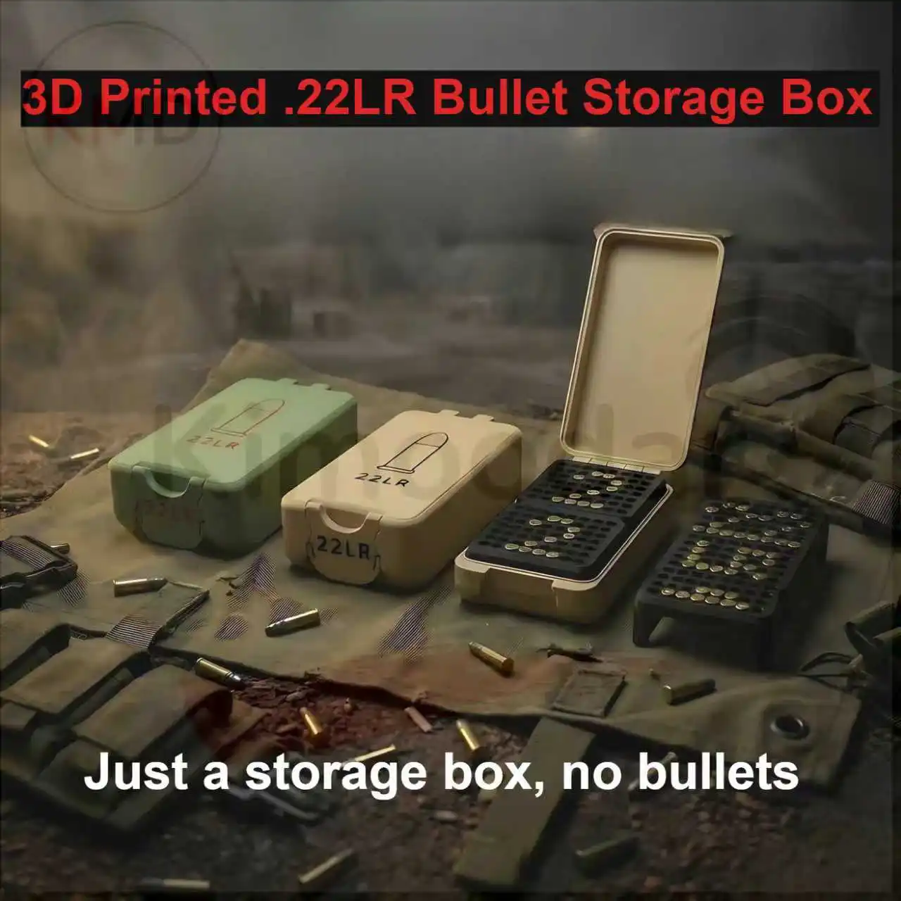 

1PC 3D Printing .22LR Bullet Storage Box, Enthusiast Desktop Gift Collection，just An Empty Box
