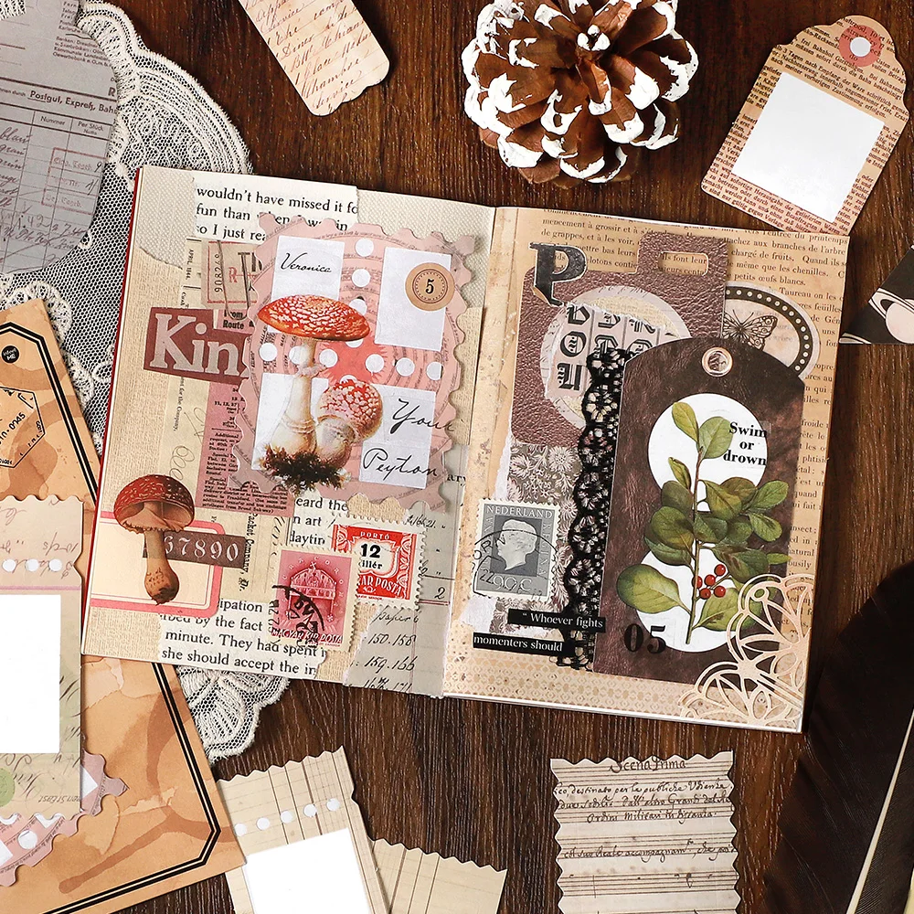 8 Packungen/Charge Time und Shadow Series Retro Message Paper Sticker