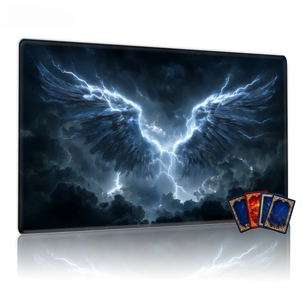 Glowing Lightning Wings game mat, suitable for trading card games, tabletop role-playing games and tabletop decorations
