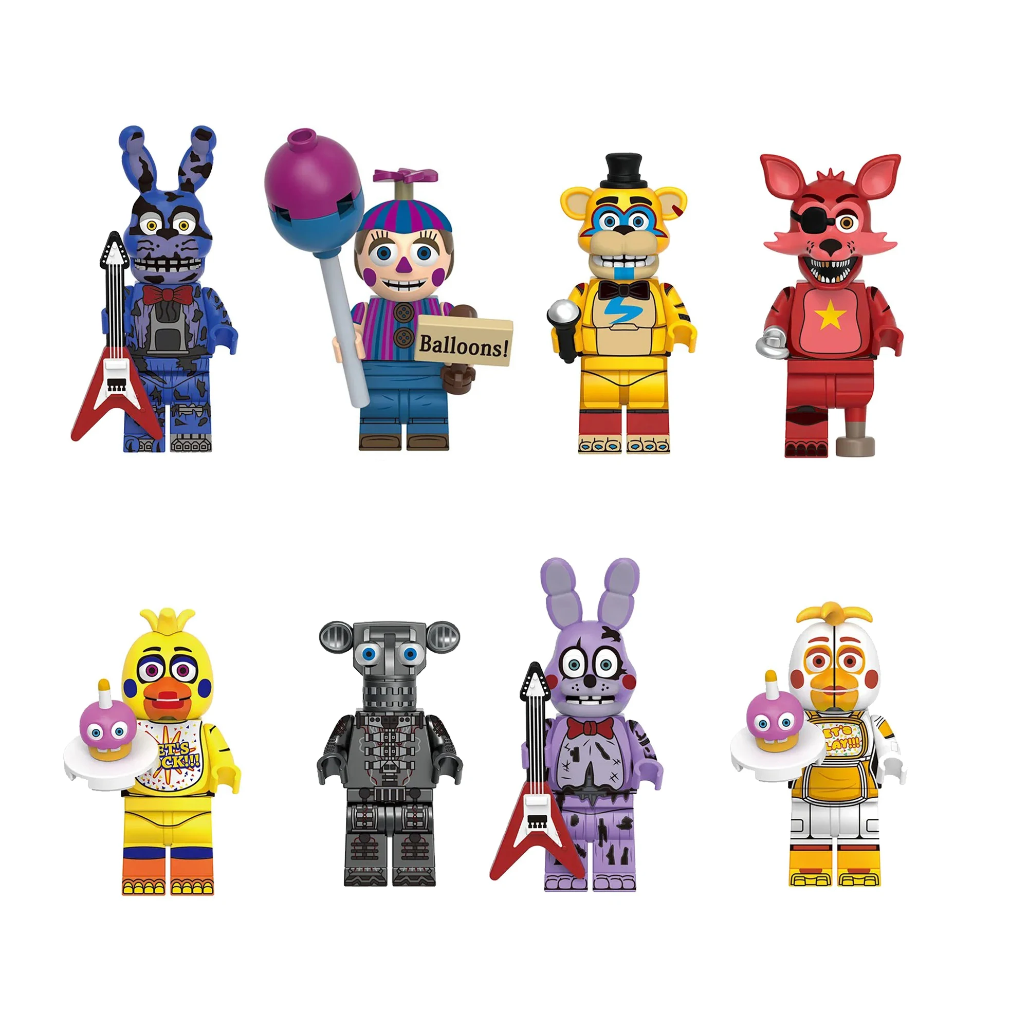 NEUE FNAF-Nachtspiel-Figuren Mini-Figuren Bausteine Skelett-Thriller-Spielzeug Geschenk Kinderspielzeug Mold King – Detail 7