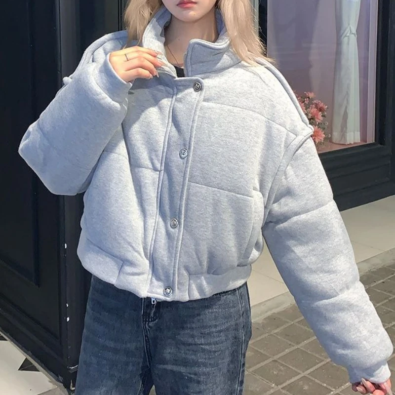 

Motorcycle Style Slim Fit Cotton Jacket for Women's Winter New Style Stand Up Collar Thickened Warm Versatile Jacket