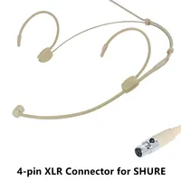 Professional Unidirectional XLR 4-PIN Headworn Headset Microphone For Shure Wireless Beige Mini XLR Microphone Head