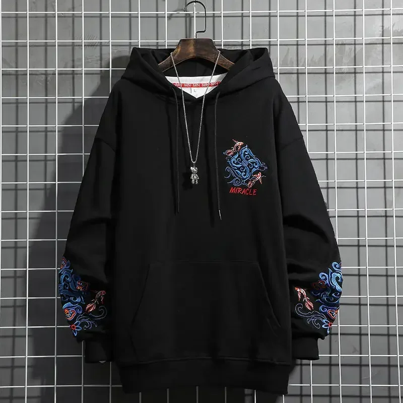 Punk Sweatshirt For Men Graphic Hip Hop Male Clothes Hooded Embroidered Hoodies New Rock Aesthetic Wholesale Low Price Emo S