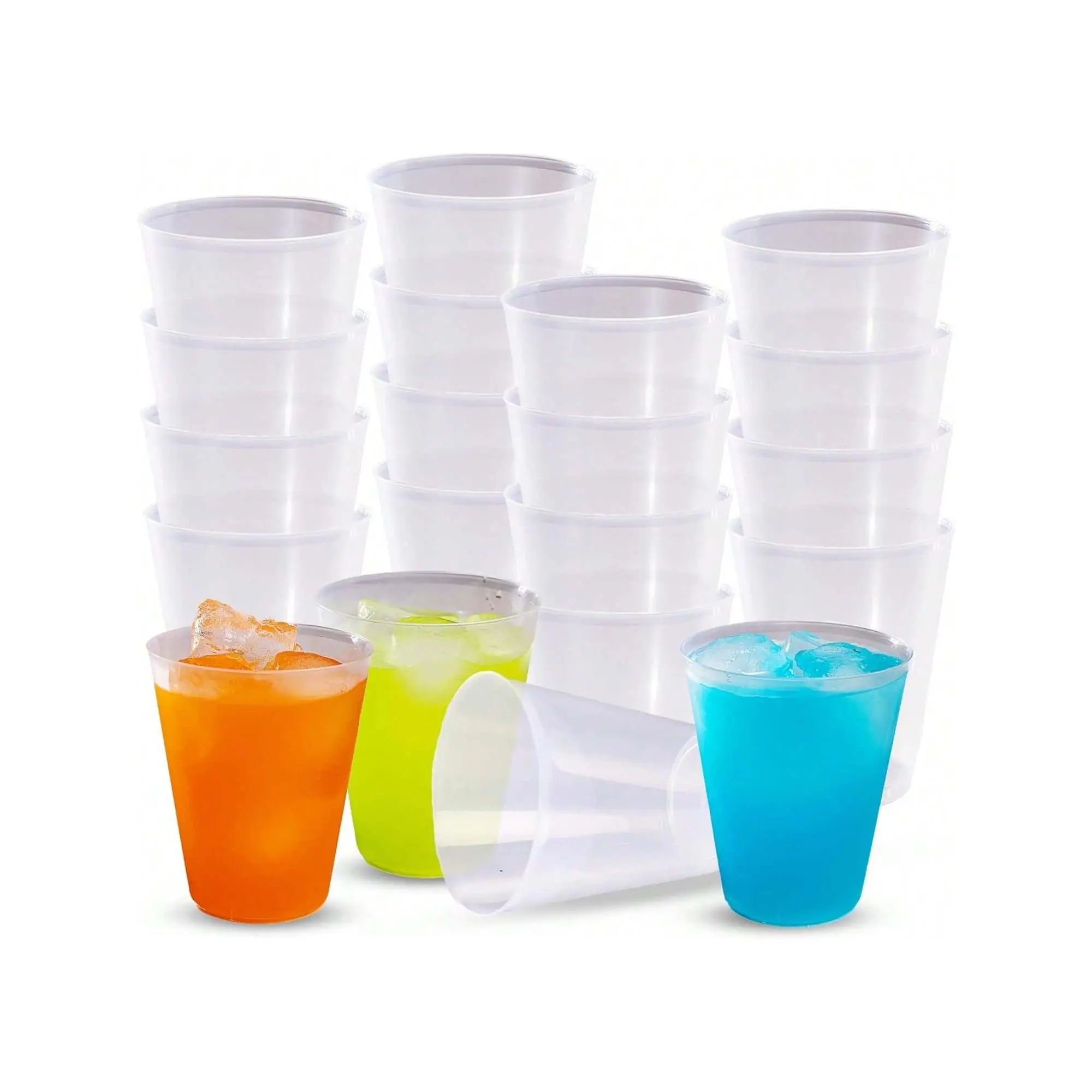 Vasos de Plastico Reutilizables SIDRA de 470 ML - Plástico Transparente Flexible- Ecológicos - Libre de BPA PACK 25U,50U,100U,200U para elegir Perfecto Para Fiestas, Eventos, Copas, Gin Tonic, Cubata