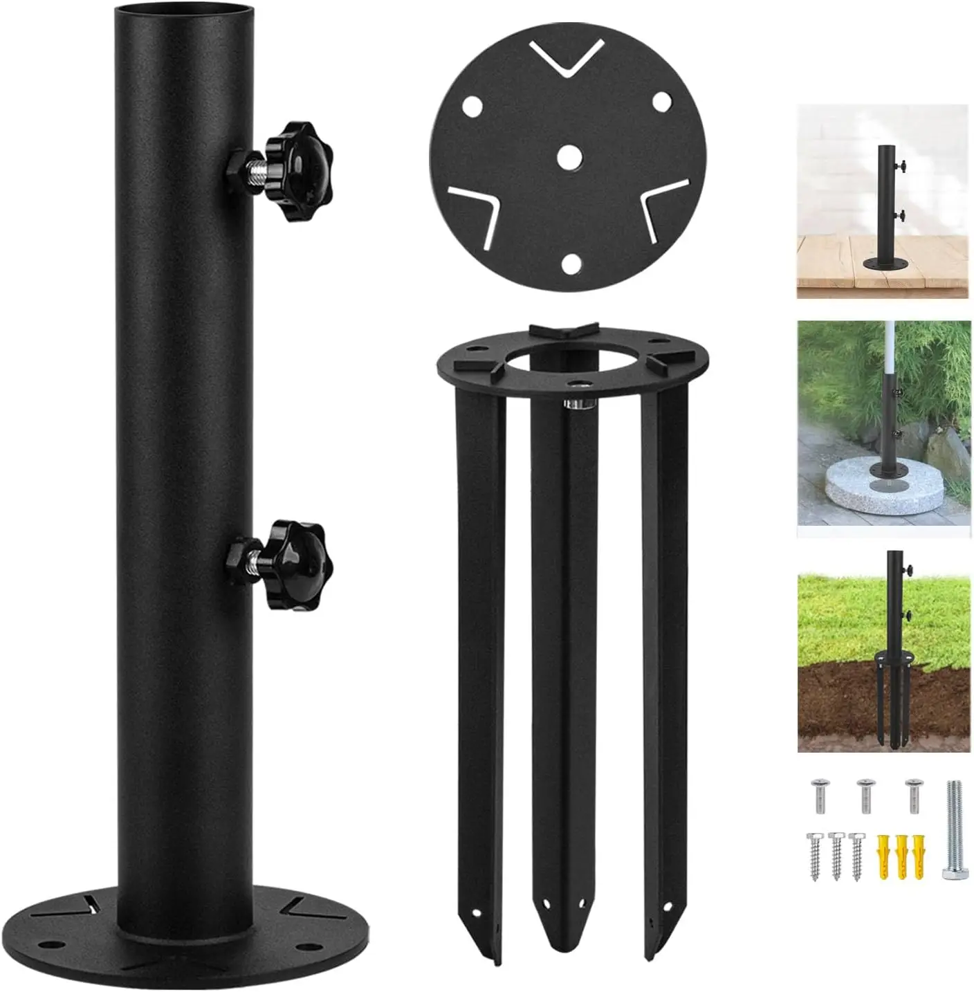 

Усиленное металлическое основание для зонта с заземляющим штырем для использования на открытом воздухе, в саду, на дворе и на пляже