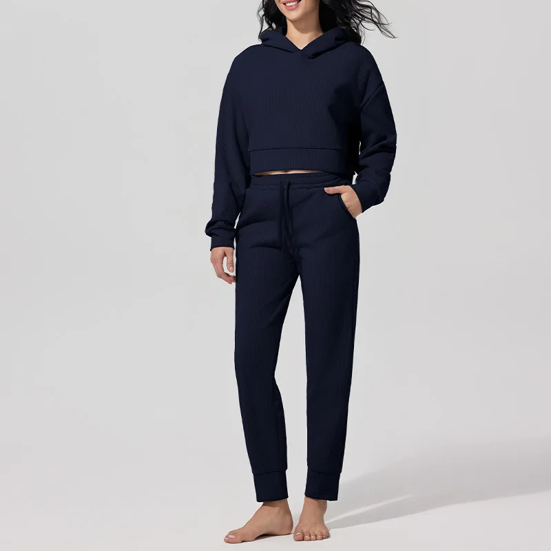 

Jenny&dave Autumn And Winter Sports Set Women's Threaded Hoodie Casual Loose Fitness Pants Woman Clothes Pant Sets New Two Piece