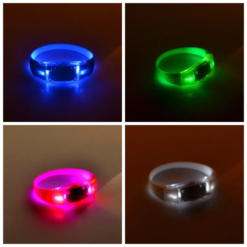 Imagem -05 - Unisex Som Controlado Led Light up Pulseira Ativado Brilho Flash Bangle para o Dia das Mães Festa Festival 200 Pcs