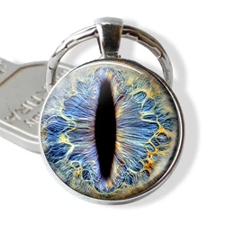 Frost Dragon Eye Resin Keychain Dragon Jewelry, Dragon Keyring Charm Cabochon Glass Gift Dragon Key Chain Ring