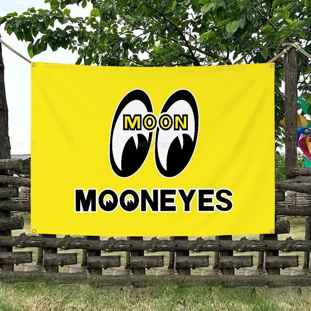 Mooneyes Banner Art Printing Japanese Wall Flag Anime Wall Hanging Home Decor
