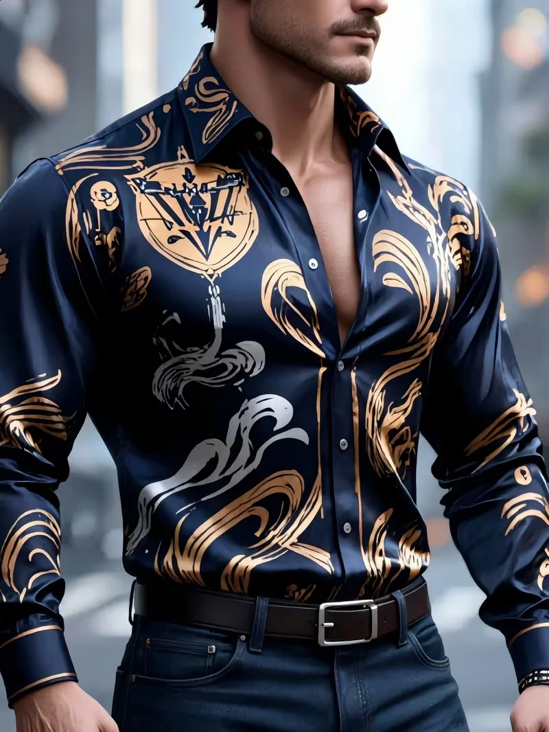Fashion Men Satin Long Sleeve - đánh giá và giá Men Formal Wear Top