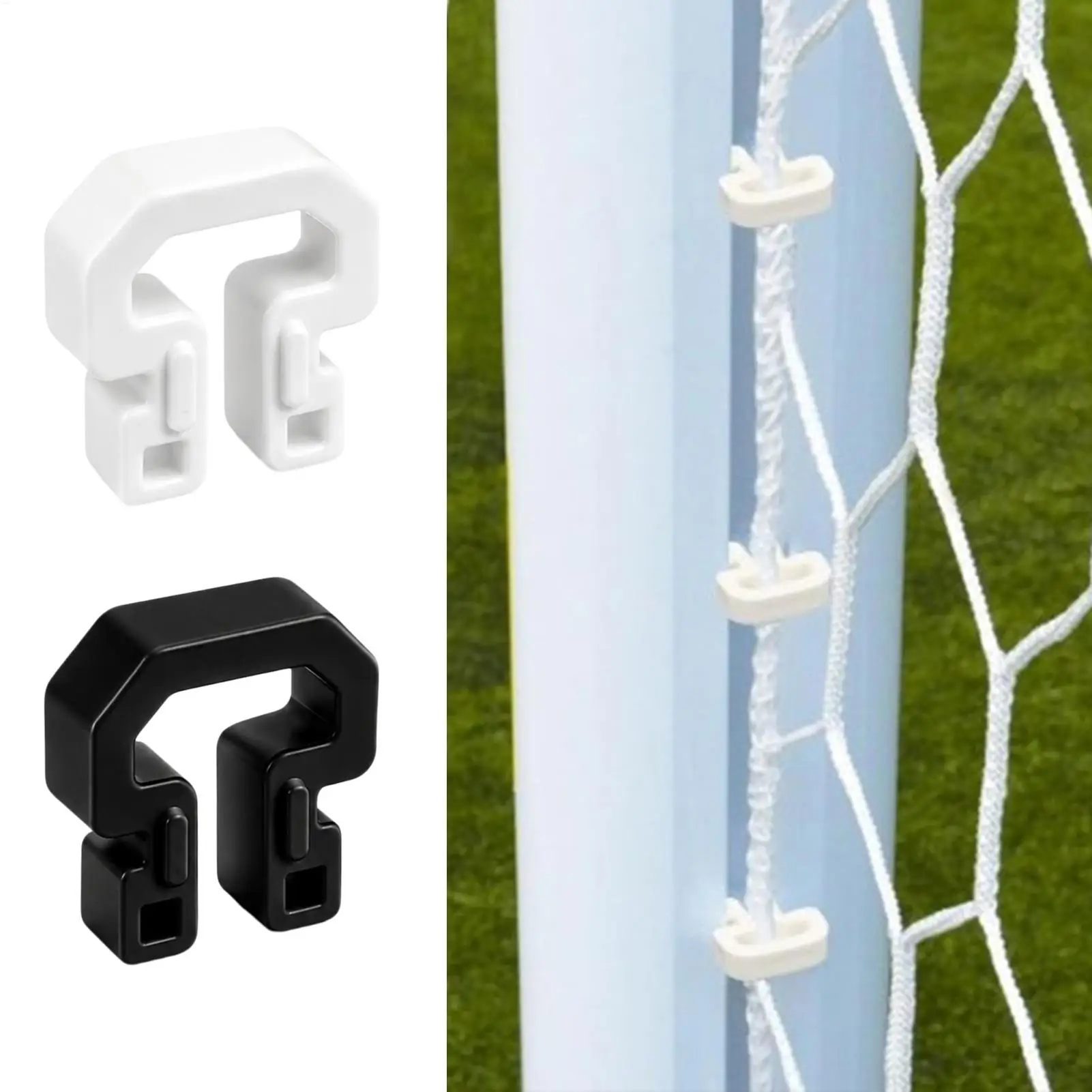 For Football Net Clips with 90 Degree Twist Mechanism for Rapid Net Installation on Regulation Size Goals and Goals Alike