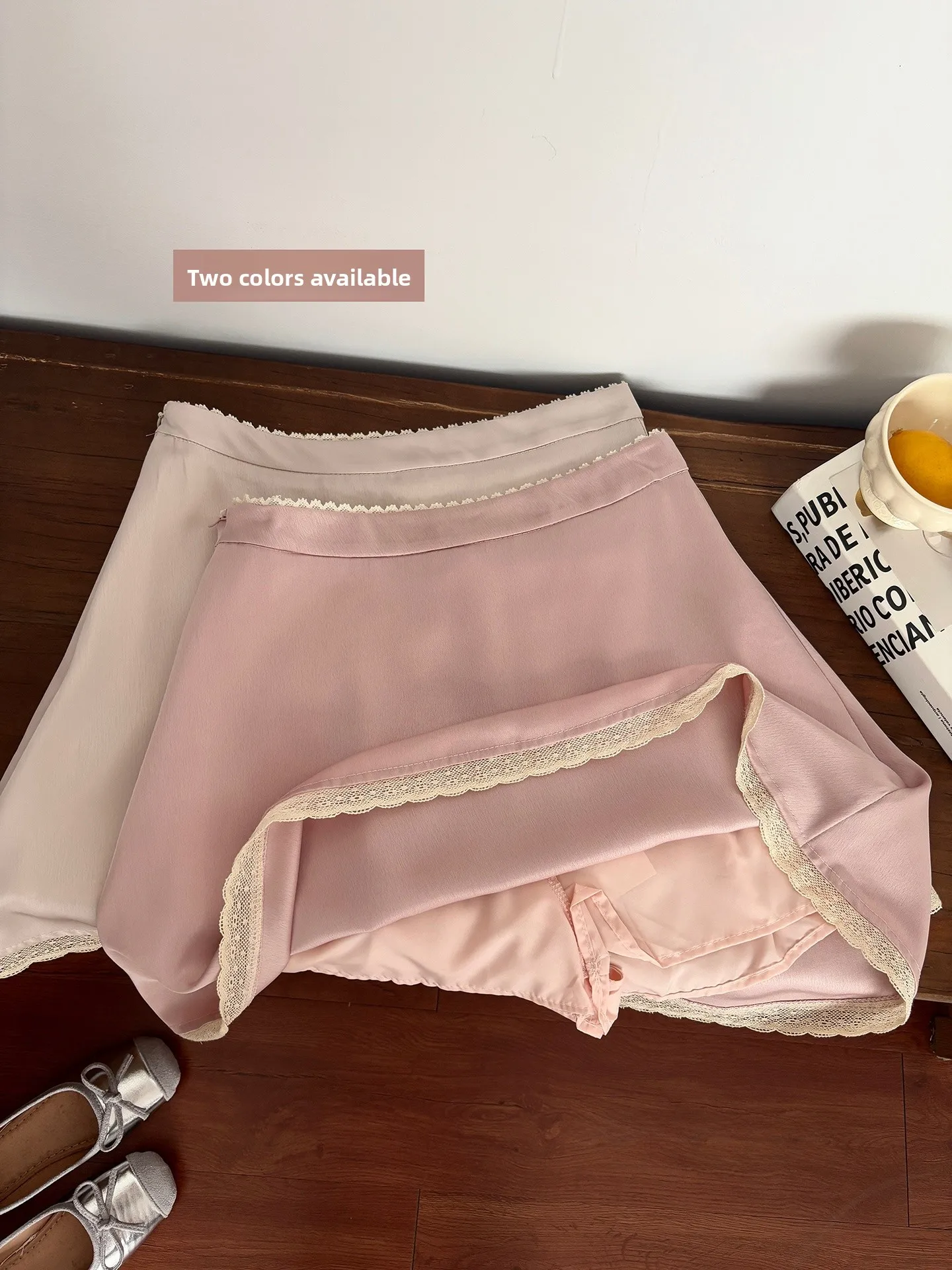 DIYI Crush Summer Series Acetate Short Skirt High Waist A-Line Satin Fabric French Cut Half Skirt New 2026 Ladies Fashion