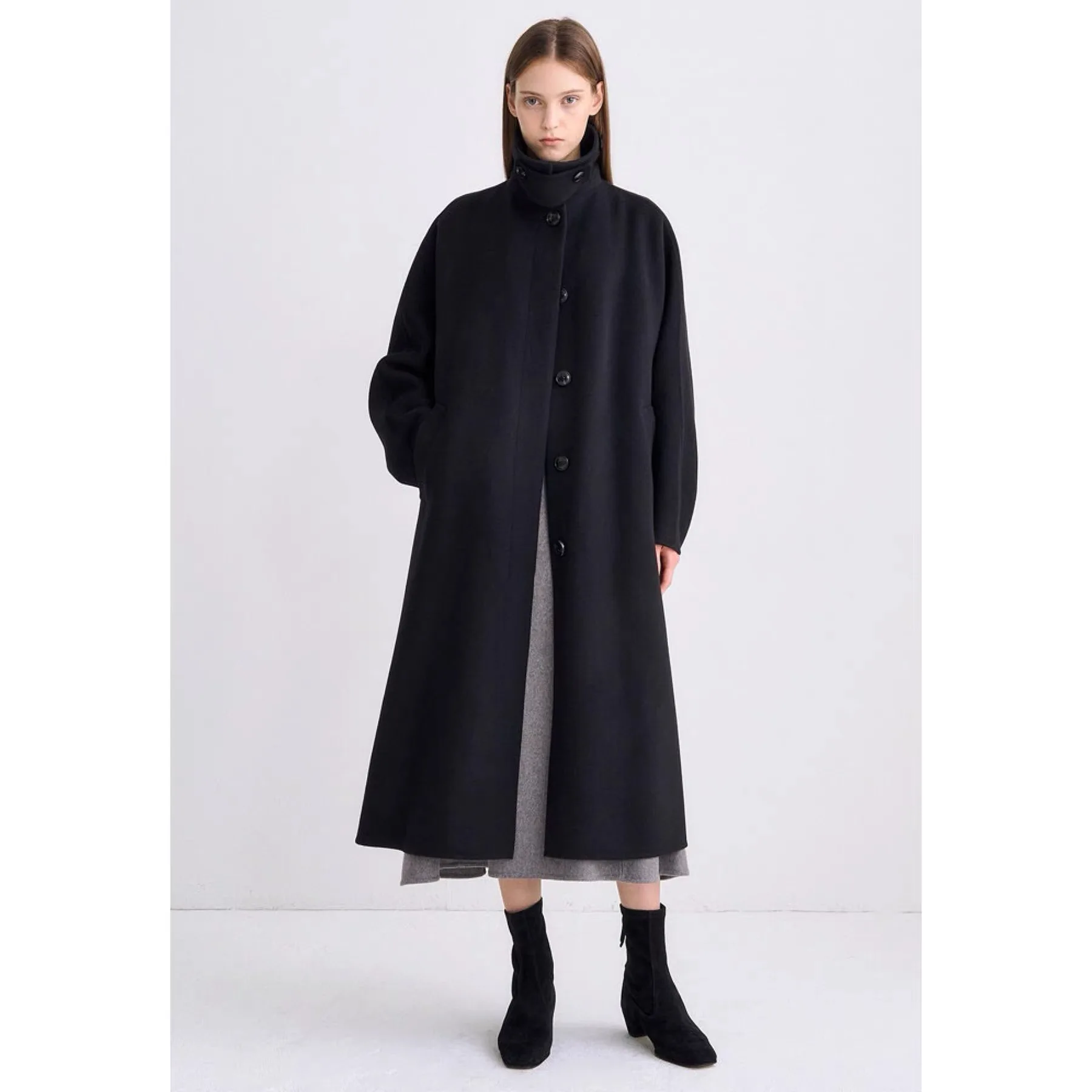 

Double-Sided Hand-Stitched Camere Coat TIM25 Commute Tailored Lapel Silhouette Lemon Cheese Faionable Women's Windbreaker