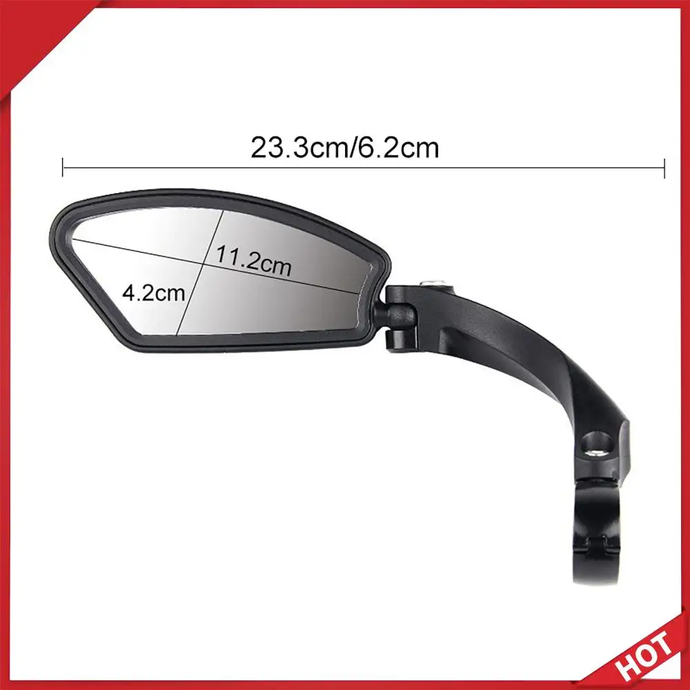 Wide Range Rearview Mirror Right/Left Adjustable Angle Reflector 360 Rotation Cycling Wide Range Mirror HD Glass Lens Anti-Shock
