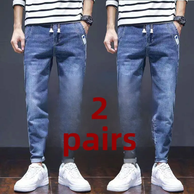 Men's Workwear Jeans Loose Fit Wear Resistant for Office And Construction Site Spring Summer Cotton Denim Loose Leggings