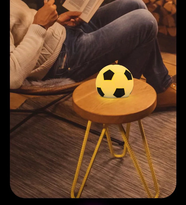 

Creative Football Silicone Remote Control Clap Color Changing Night Light Bedside Atmosphere Light Children Gift Home Decoration