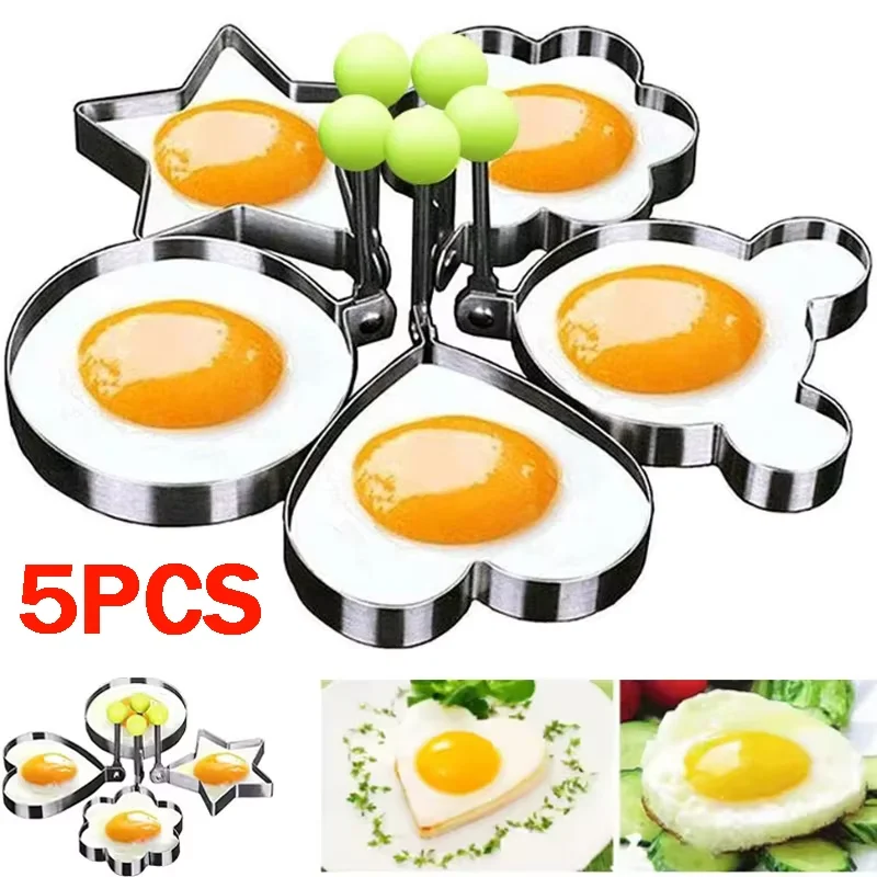 Stainless Steel Omelette Mold Maker Love Star Bear Flower Fr