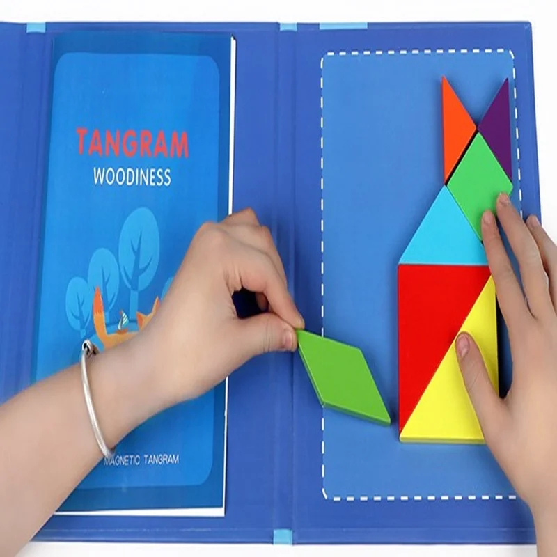 Wooden Magnetic Puzzle Book Educational Toys For Children Portable Learning Intelligence Toy Montessori Games Birthday Present