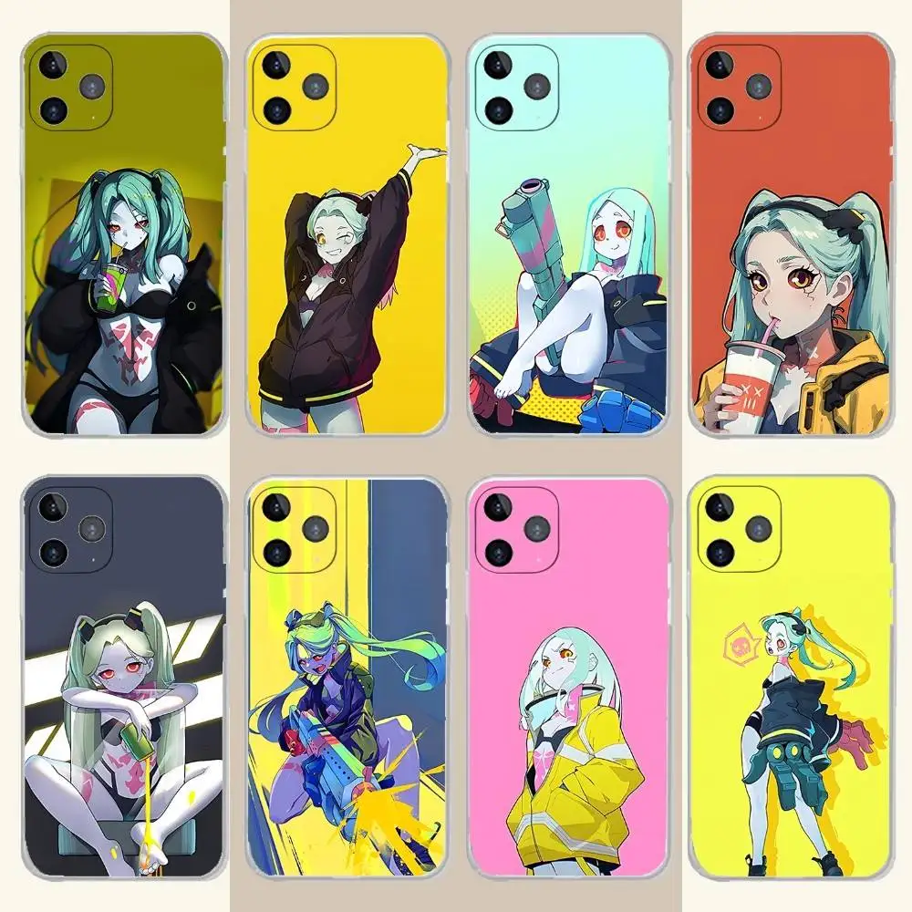 

Cyberpunk Anime R-Rebecca Phone Case For iPhone 17,16,15,14,13,12,11 Pro,Max,Plus,X,XS,XR,SE4,E Mini Transparent Soft Cover