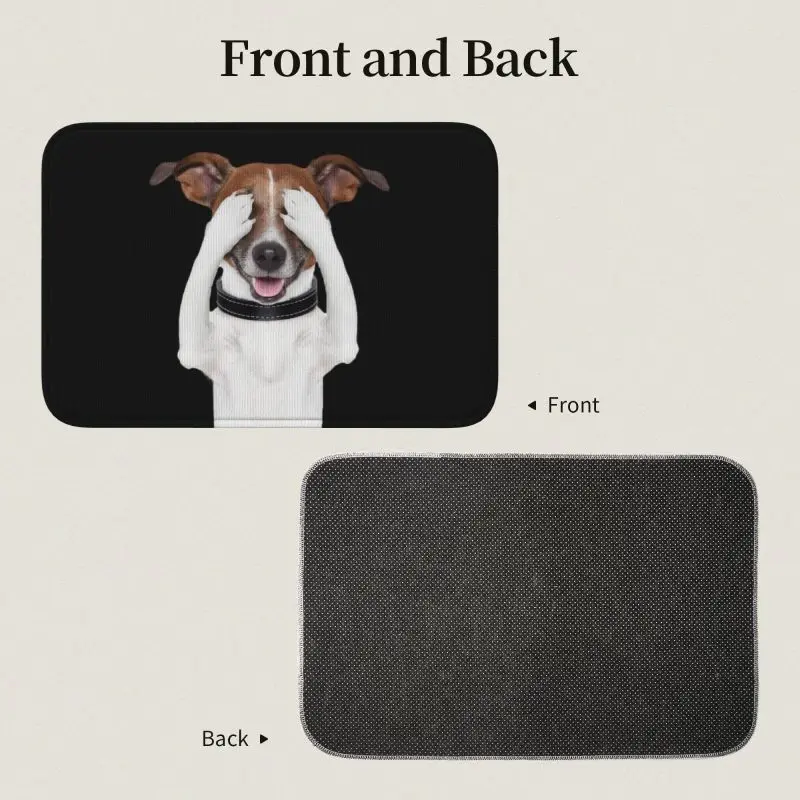 Custom Cute Jack Russell Terrier Dog Meme Doormat Non-Slip Kitchen Bath Welcome Mat Floor Door Entrance Carpet Rug Footpad