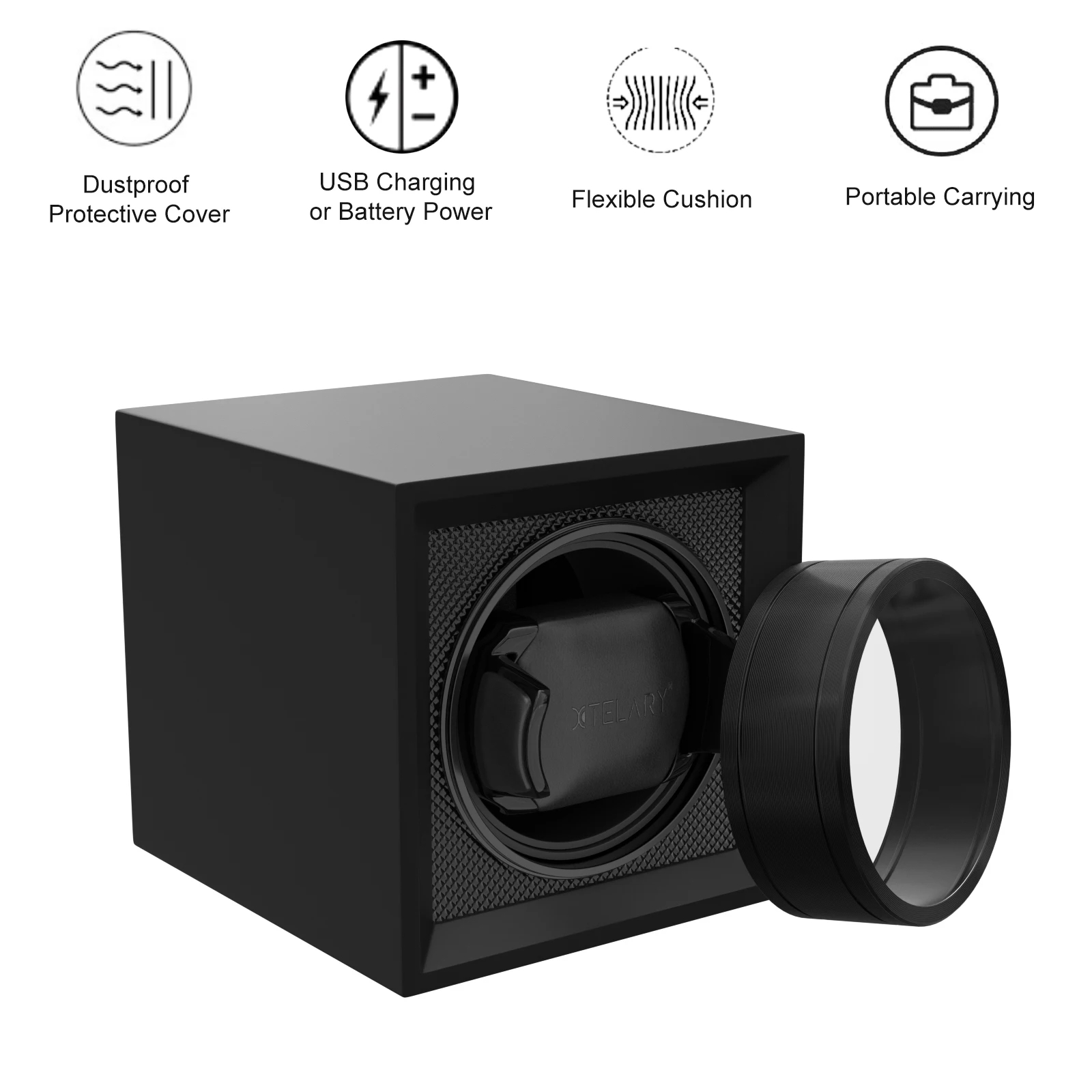 Imagem -02 - Single Ver Winder para Relógios Automáticos Storage Box Dual Power Supply Dustproof Cover Quiet Mabuchi Motor