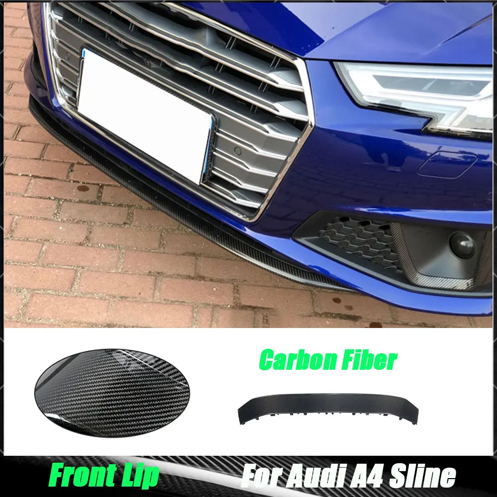 

Carbon Fiber Front Bumper Lip Spoiler for Audi A4 Sline Sport S4 Sedan 2019 Head Chin Guard Car Styling FRP