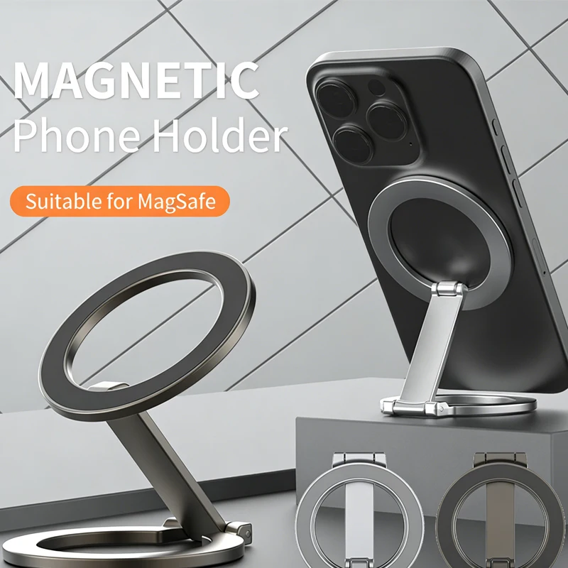 

Universal Desktop Double-sided Strong Magnetic Phone Stand for Magsafe Car Mobile Phone Magnet Bracket for iPhone 17 16 Samsung