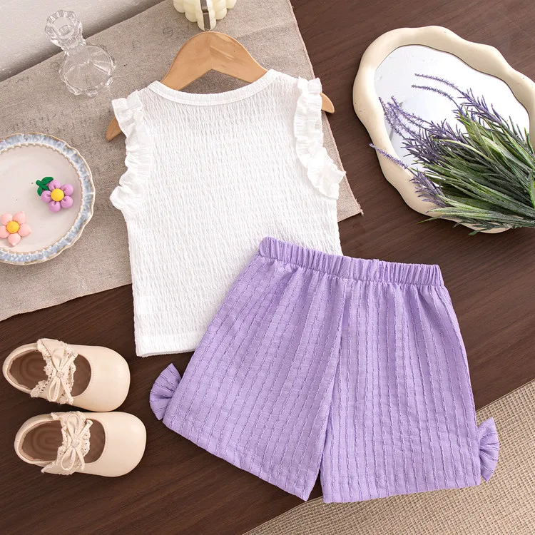 2 Pcs Set  Korean Ashion Cute Simple Comfortable Casual and Loose  Kids Clothes