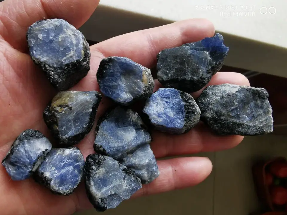 100g de piedras naturales raras y minerales corindón azul zafiro rugoso espécimen de piedras preciosas crudas