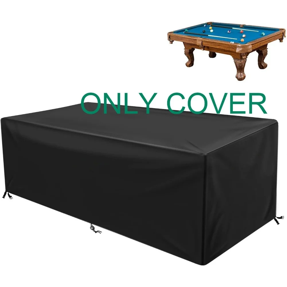 

8ft Pool Table Cover with Waterproof Oxford Fabric Windproof Secure Buckles and Adjustable Drawstrings for Protection