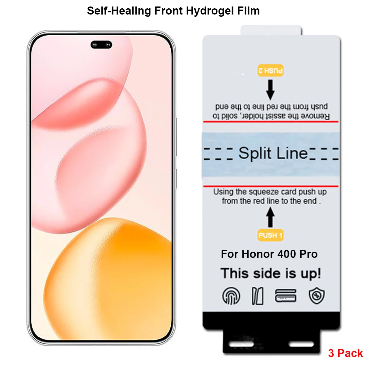 3 Stück HD selbstheilende Displayschutzfolie für Honor 400 Pro Front Hydrogel Film Case Friendly Fix Tools im Lieferumfang enthalten