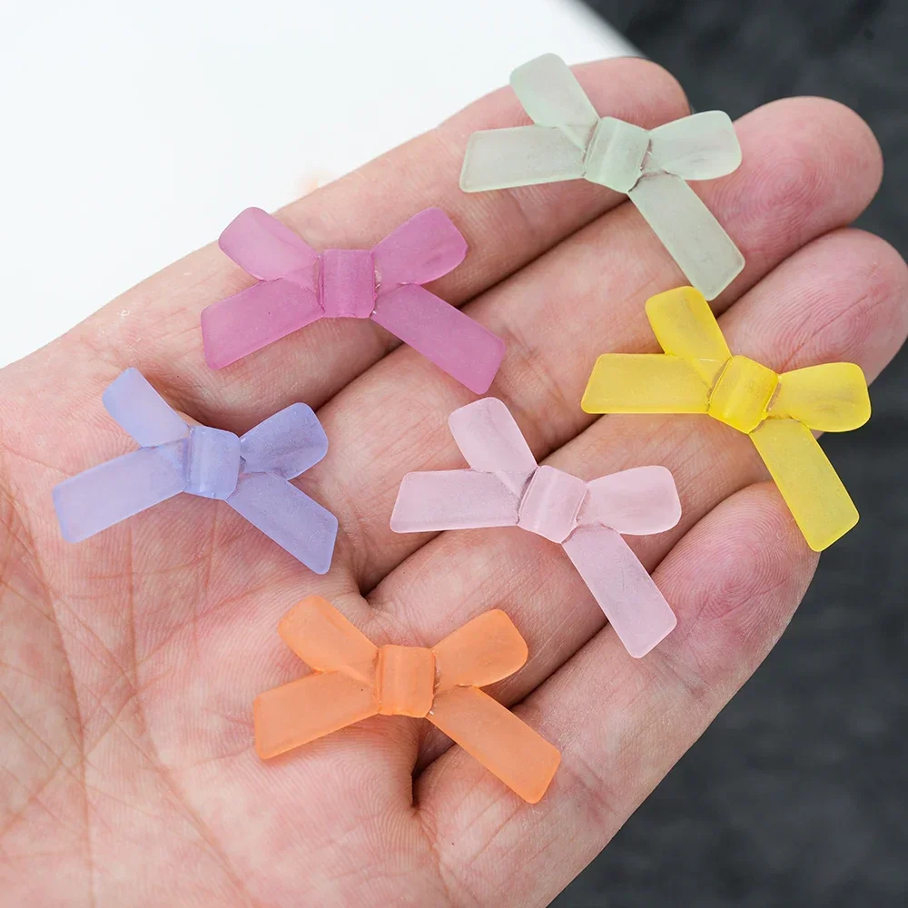 20pcs 34x20mm Matte Bow Tie Shape Beads Charm Spacer Acryli Color  for Jewelry Making Handmade DIY Accessories