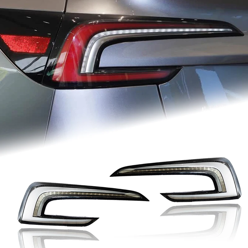 For New Hot Sale Modified For Tesla Model 3 Clear Lens White LED Tail Lights Retrofit/Upgrade China Factory Wholesale 8:30