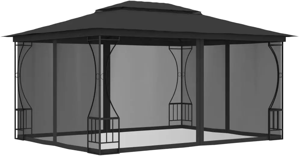

Gazebo with Nets Event Tent Outdoor Canopy Garden Pavilion Canopy Tent UV Resistant for Garden Patio Lawns Parties 9.8'x13.1'x8.