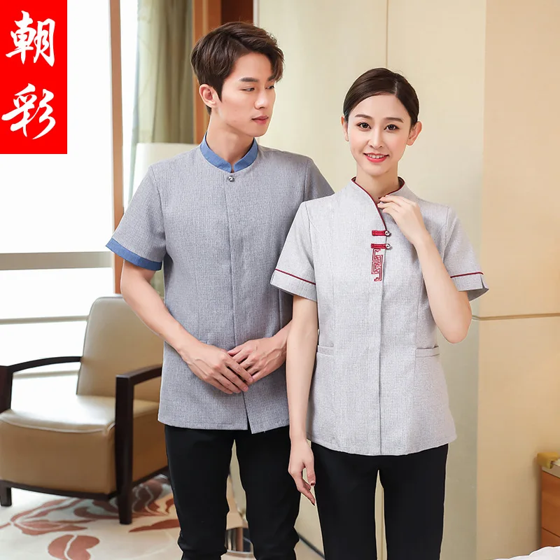 

Hotel Room Cleaning Aunt PA Uniform Community Property Floor Cleaning Short Sleeve Housekeeping Overalls Suit Female New