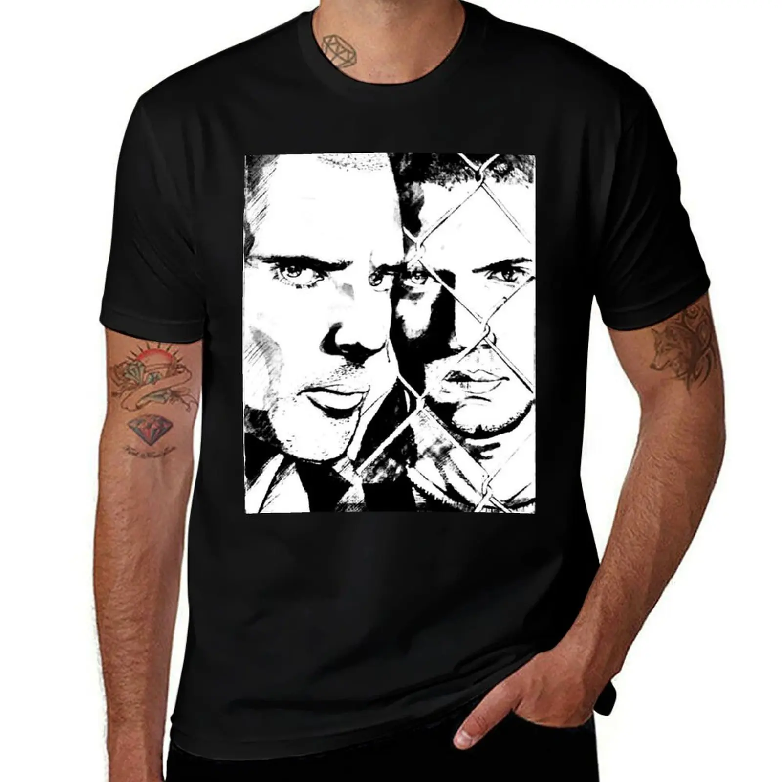 سكوفيلد وأزيز تي شيرت g رجل تي شيرت للرجال تي شيرت للرجل الجرافيك خمر تي شيرت للرجل القطن تي شيرت