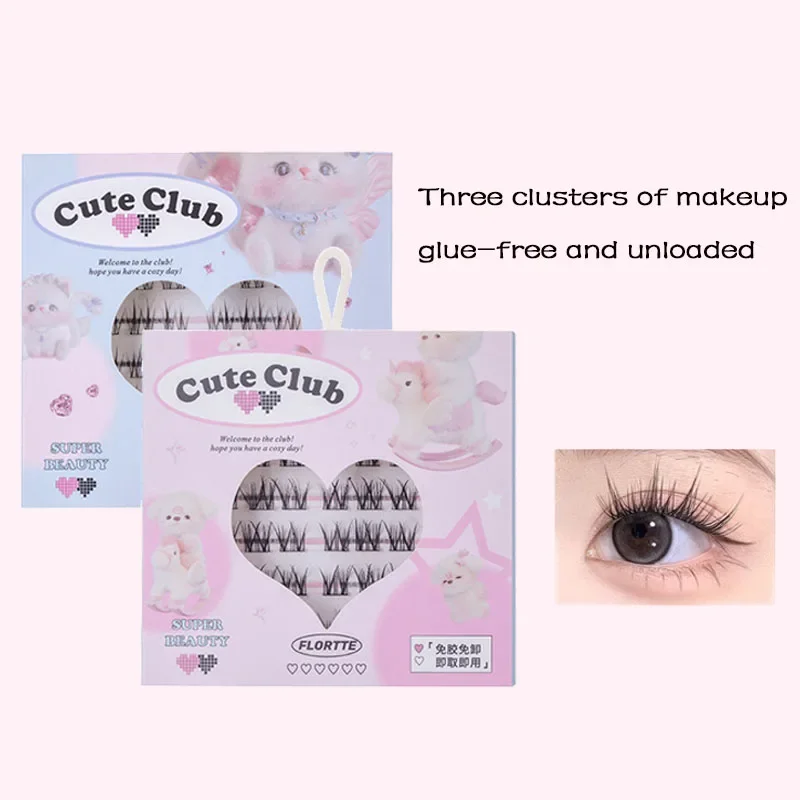 

FLORTTE Self-adhesive Non-adhesive False Eyelashes Segmented Novice Transparent Comfortable Stickyeyelashes Cosmetics Wholesale